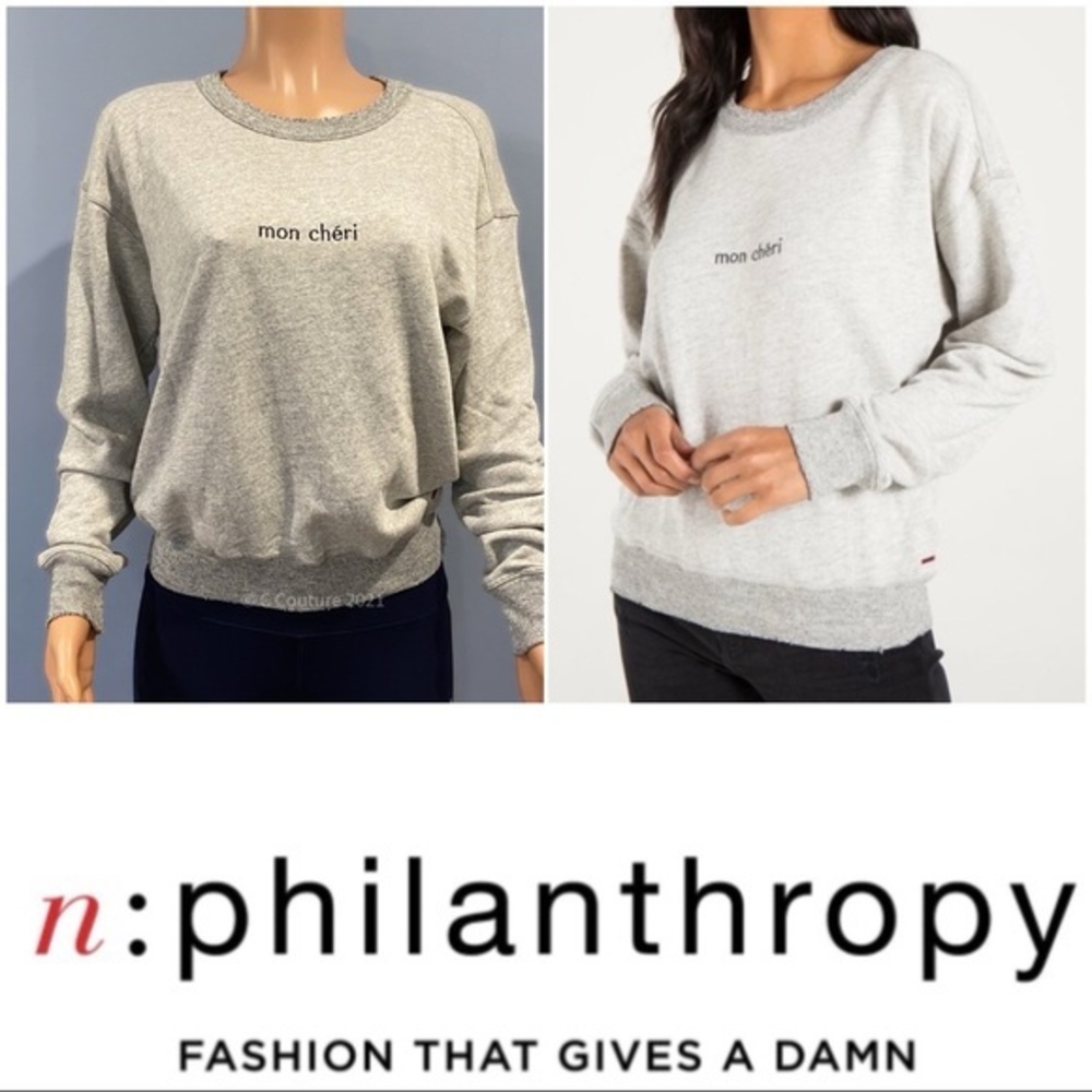 NEW n:PHILANTHROPY MON CHERI HEATHERED TERRY SWEARSHIRT SMALL $188